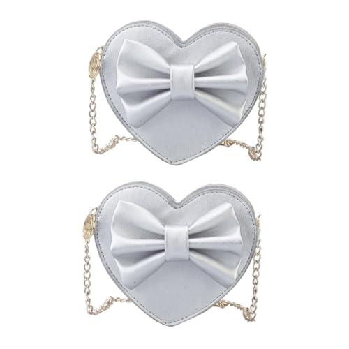 Sac à bandoulière PU cœur et nœud pour filles pour fêtes