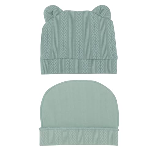 Image of BQUBO Newborn Baby Hats Bear Ears and Mittens Sets Preemie Caps Baby Boy Girl Infant Hospital Beanie for 0-3 Months