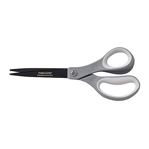 Fiskars 1541301001 Non-Stick Titanium Softgrip Scissors, 8" Length, 3 1/10" Cut #TOP19