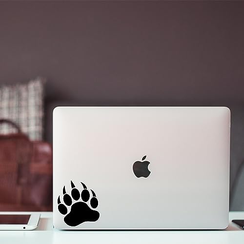 Image of AzQuest Grizzly Bear PAW Vinyl Decal Sticker Car Window Bumper Die Cut Bumper Sticker | 5.5 inches | Black | AZQ 508