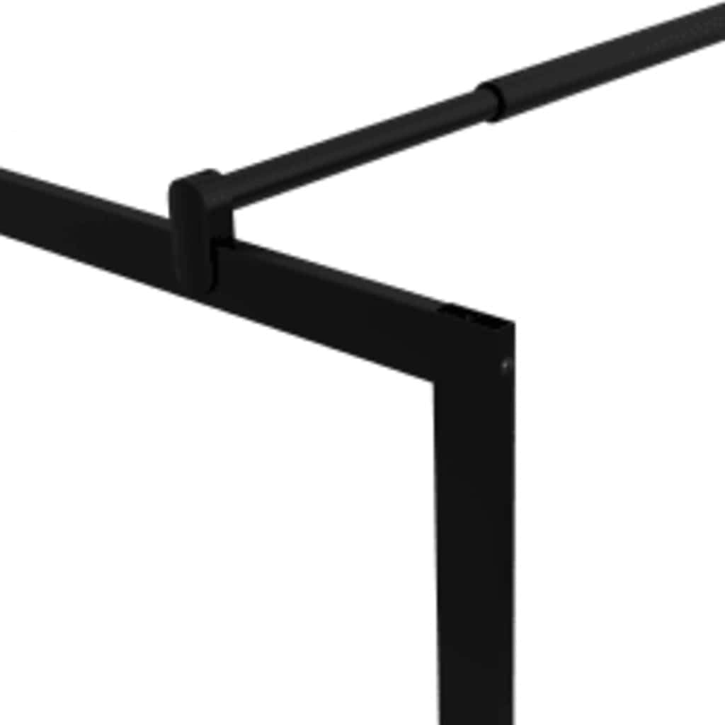 vidaXL - Pared de ducha a ras de suelo de pared de ducha baño interior de cristal templado negro 80x195 cm