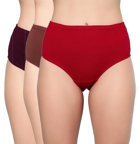 Shasmi Hipster 8901 - Bragas de algodón peinado súper peinado para mujer, talla media baja, transpirable, con cintura oculta, para mujer, Colores oscuros surtidos 2, 46