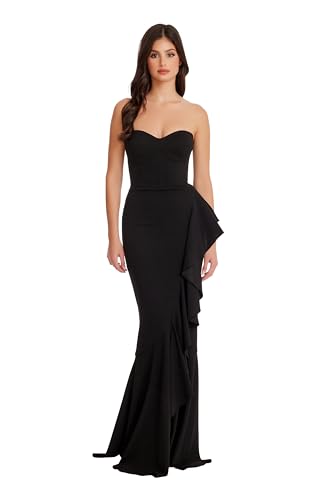 Dress the Population Women's Paris Crepe Maxi Dress, Black, Medium