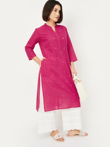 Image of Max Women's Cotton Regular Fit Regular Kurta