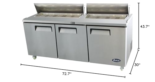 Atosa MSF 8304 Usa Msf8304 Stainless Steel Sandwich/Salad Prep Table 72-Inch Three Door Refrigerator thumb #1