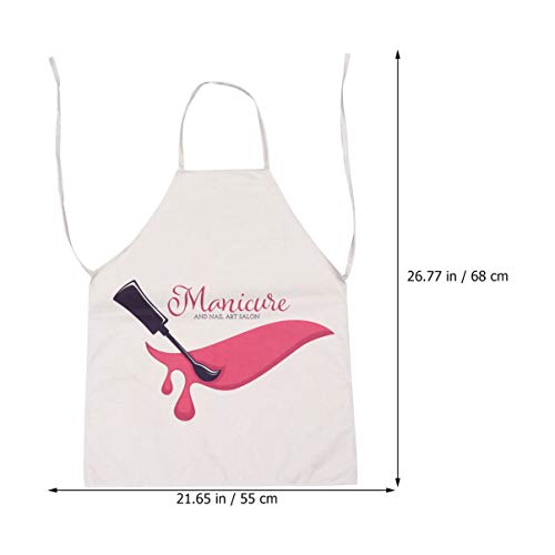 Cabilock Letter Printing Apron Cotton Linen Painting Apron Restaurant Cooking Baking Dress for Cafe Home Kitchen Household (Style 1) - Image 3