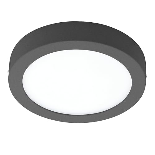 EGLO connect LED Außen-Deckenlampe Argolis-C, Smart Home Außenleuchte für Wand und Decke, Deckenleuchte aus Alu und Kunststoff, Farbe: Anthrazit,...