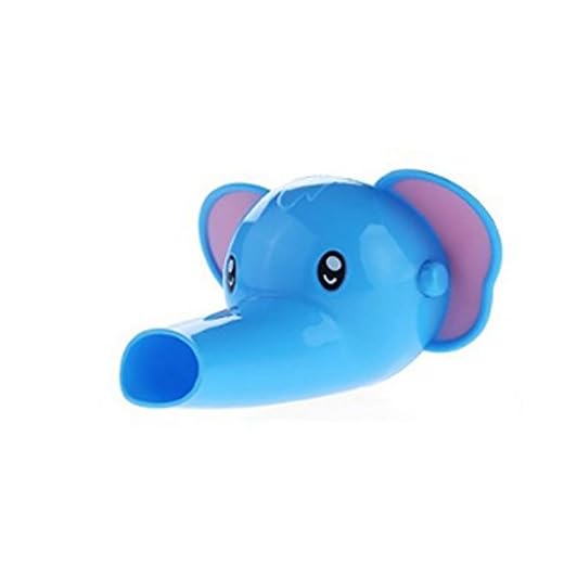 Extensión de grifo de iSuper con forma de animales infantiles (elefante), para bebés y pequeños; accesorios para el cuarto de baño