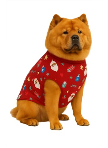 Image of The Pets Company Dog Winter Coat Jacket, Clothes, Windproof, Light Weight, Washable, Ultra Warm Thick Fleece Lined Dog Vest for Cold Weather Protection, (Christmas Cherry, Large - 24 Inch)