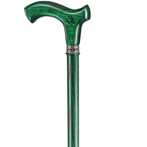 Asterom Irish Walking Cane for Men and Women - Handmade, Ergonomic, Wooden - Irish Walking Stick, Shamrock, Green Walking Canes - 36 Inch - Thumbnail 4