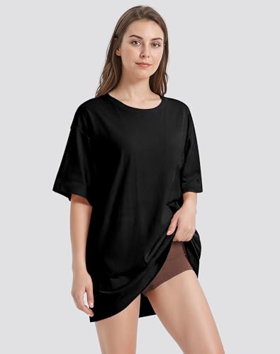 Image of VIUTIL Womens Oversized T Shirt Dress Short Sleeve Crewneck Cotton Mini Dress with Pockets 2026 Casual Summer Clothes