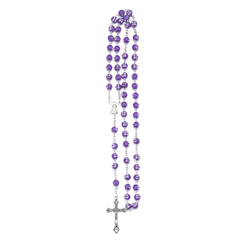 Chapelet de Croix catholique en argent 925 solide qui ne s'assombrit pas et ne se brise pas