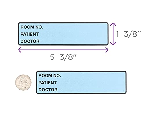 Image of Carstens Patient I.D. Adhesive Medical Chart Labels for 1.5 inch - 4 inch Ring Binder Spines - Pre-Printed Sticker Labels (Room No. / Patient /Doctor), 5 3 /8 inch x 1 3 /8 inch, Blue, Roll of 200