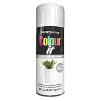 Paint Factory Colour It Primer Spray Paint 400ml Brilliant White Gloss Finish