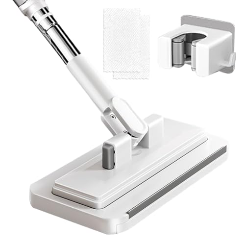 Fregona con sistema de sujeción a presión, fregona sin lavarse las manos con paños de microfibra reutilizables y clip de fregona para limpieza en húmedo y seco, hogar, cocina, baño