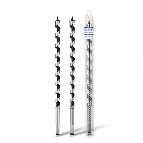 2 Pack 3/8" X 18" Auger Bit for Wood, 10x460mm Hex Long Auger Drill Bit