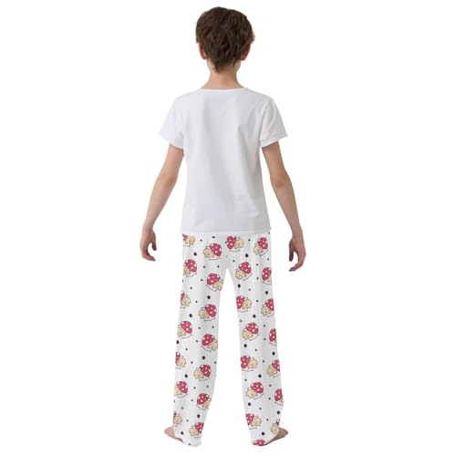 Boys' Pants Cartoon Red Mushroom Star Long Bottoms Jogger Pants Elastic Waist Trousers with Pockets S-XL3