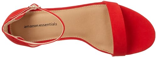 Image of Amazon Essentials Women's Two Strap Heeled Sandals with Adjustable Ankle Strap, Padded Memory Foam Insole