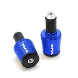 Tapones Extremos Manillar Moto para VFR400 NC30 VFR 750 VFR800F VFR800 VFR 1200/F 7/8' 22MM Puños Manillar Motocicleta CNC Tapones De Tapa De Extremo De Agarre Manillar(Blue)