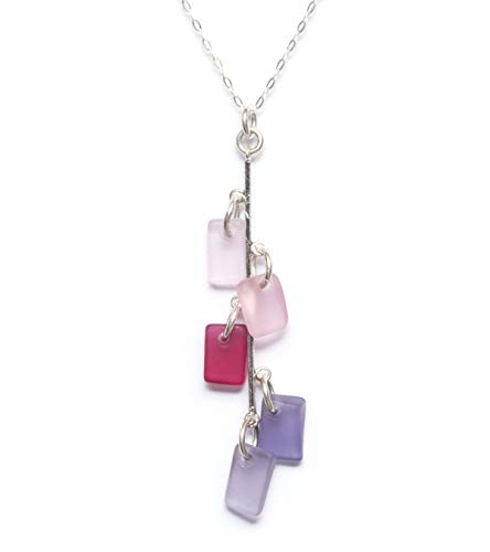 Sea Glass Avalon Pendant (Berry, 16" Cable Chain - Sterling)