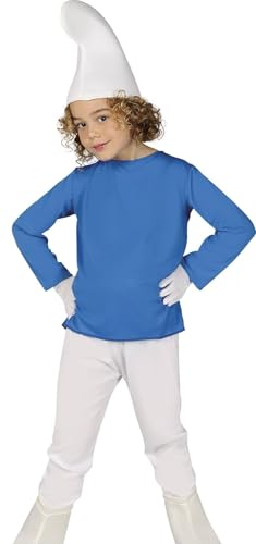 FIESTAS GUIRCA Fato de smurf infantil - criança, 3-4