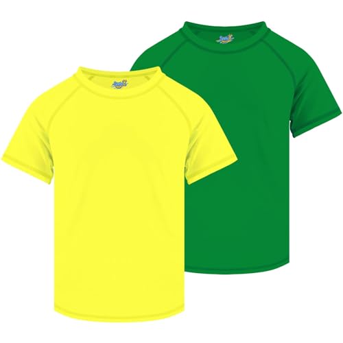 Image of Boys Rash Guard Swim Shirt Short Sleeve for Toddler Kids Youth Rashguard Water Shirt UPF+ 50 Quick Dry Swimming Shirt