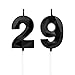 Geburtstagskerzen Zahlen 29，3D Schwarz Kerzen Geburtstag für Kuchen geburtstagsdeko, Geburtstag Kerzen Zahlen, Geburtstagskerzen Kinder für Partys, Hochzeiten, Firmenfeiern, Jubiläen