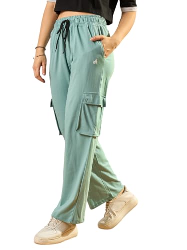 Image of Modeve Women's Cargo Style Track Pants - Summer Cotton Blend