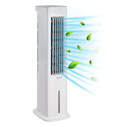 Igenix IG9706 Evaporative Air Cooler with Remote Control and LED Display, 3  Fan Speeds with Oscillation Function, 7 Hour Timer and 5 Litre Water Tank  for Home or Office Use, White : Amazon.co.uk: Home u0026 Kitchen