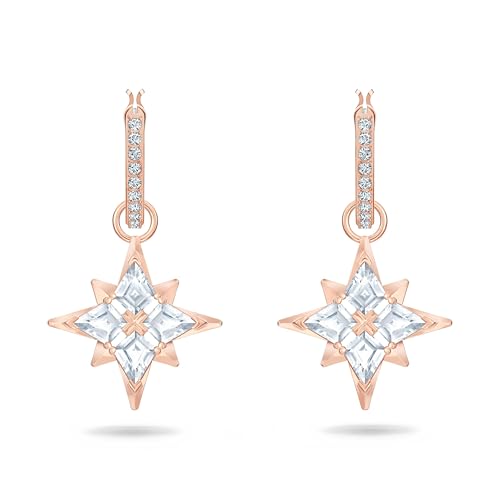 Swarovski Symbolica Drop-Ohrhänger, Stern, Weiß, Roségold-Legierungsschicht