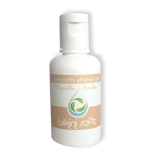 BIKINI SOFT Smooth Shave Oil - Lovely Vanilla Smiles Scent (1oz) for Your SMOOTHEST Shave Ever! Perfect for Legs, Underarms & Bikini Line - Natural Ingredients Designed for A Woman's Sensitive Skin