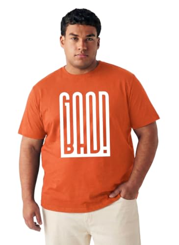Image of Toodlegram Cotton Printed T-Shirt for Plus Size Men Round Neck Casual