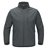 [KEFITEVD] アウター メンズ 冬 ジャケット 防寒 裏ボア ウインドブレーカー 防風 ライダースジャケット バイク 釣り 作業服 撥水加工 ジャンパー スタンドカラー ダークグレー L