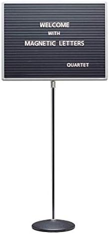 Quartet 7920M Quartet Adjustable Single-Pedestal Magnetic Letter Board, 20 x 16, BLK/GY Body