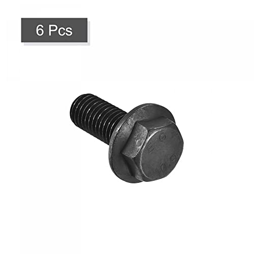 Image of uxcell Metric M12x30mm Hex Flange Bolts, 6pcs 10.9 Grade Carbon Steel Hexagon Head Screws