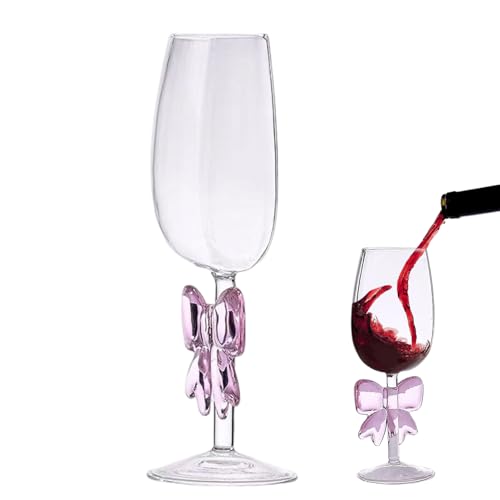 Generisch Copas de vino tinto, copas de champán, copas de vino de mango largo, vajilla decorativa para bar, mesa, cocina, pícnics, graduación, compromiso, celebraciones, bodas, cenas, cumpleaños