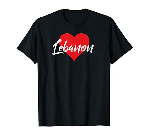 Cosas de recuerdo con la letra «I Love Lebanon Heart» para hombres y mujeres Camiseta