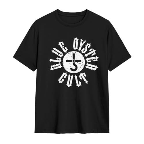 Blue Music Oyster Band Cult Men's & Women's Fans Concert Tee Band Tour Short Sleeve T-Shirt for Music Lovers X-Large