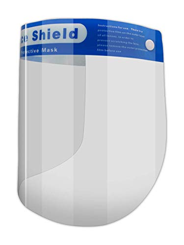 MAGID Reusable Clear Anti Fog Safety Face Shields - 5 Full Face Shields - Adult Face Shield with Soft Sponge Padding & Elastic Headband (5 Pre-Assembled Shields)