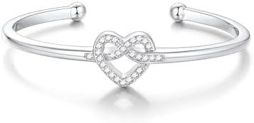 GoldChic Bracciale Rigido A Nodo D'Amore Donna - Aperto Regolabile 16-19cm, Placcato Oro/Argento/Rosa/Nero