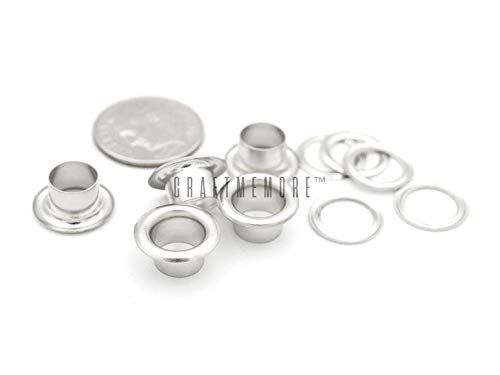 Craftmemore 1/4" Hole Size 100 Sets Gunmetal Black Metal Grommets Eyelets With Washers For Bead Cores, Clothes, Leather, Canvas (Gunmetal, 100 Pack) #TOP4