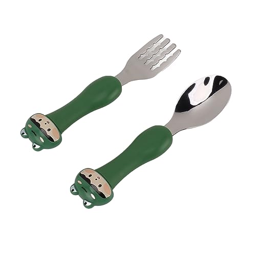 Talheres para Crianças, Kit de Colher e Garfo Com Bordas Lisas, Resistente Ao Desgaste para Crianças