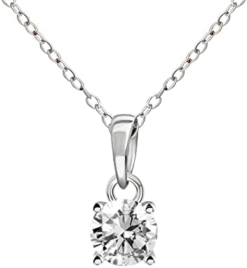 FRIENDLY DIAMONDS 1 Carat | 14K White Gold | IGI Certified Lab Created Diamond Solitaire Pendant Necklace | F-G Color, VS1-VS2