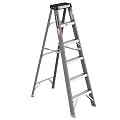 High-Durability Fiberglass 6-Step Ladder 250lbs Load Capacity Gray Compact Storage Compliant Ideal for Home and Professional Use Electrical Work Safe Steps Lightweight Easy Assembly