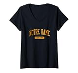 Women's Notre Dame in Vintage Athletic Sports Design JG3 V-Neck T-Shirt
