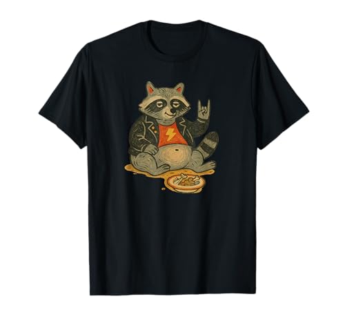 Lazy Rock Star Raccoon - Divertido fanático de la música rock amante de la basura Camiseta
