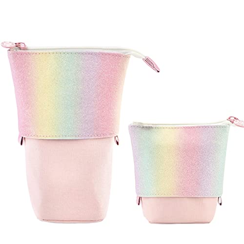 Estuche Escolar,2-in-1Telescópico Estuche Lapices ,Estuche Vertical Lapices,Pencil Case ,Papelería de Oficina útiles Escolares Organizador Maquillaje para Niñas Niños Adolescentes Estudiantes Adultos