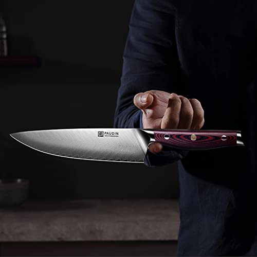 Paudin Damascus Chef Knife, 8 Inch Japanese High Carbon 67-Layers Vg10 Stainless Steel Kitchen Knife, Ultra Sharp Kitchen Knives With Full Tang Ergonomic G10 Handle For Kitchen And Restaurant #TOP4