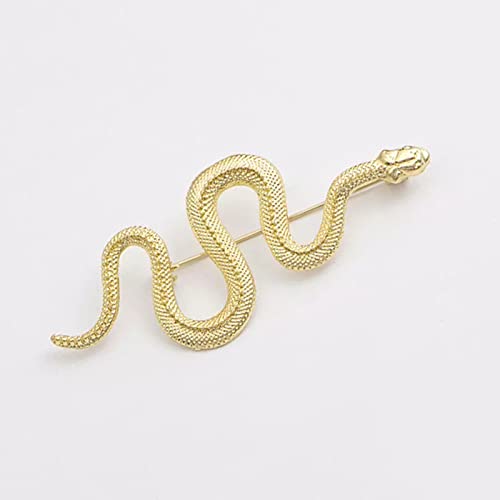 Image of Punk Men Snake Gold Brooch for Women Brooch Lapel Pin,Snake Chain Brooch Pin Coat Jewelry Accessories Brooch Shawl Pin for Women Girls Collar Brooch