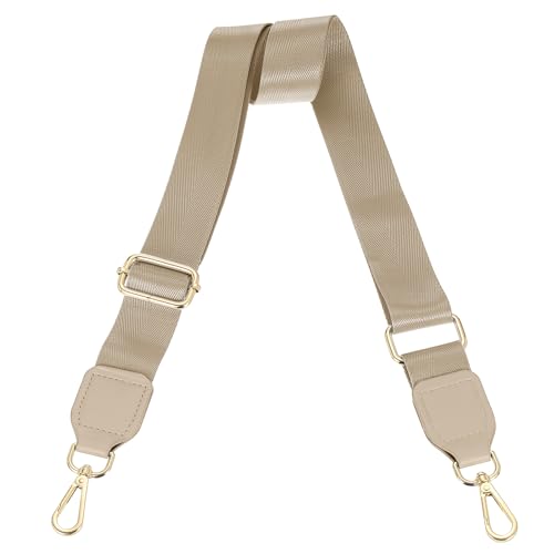 Image of uxcell Wide Shoulder Strap, 3.8cm Adjustable Purse Strap Replacement Crossbody Strap for Shoulder Bag Handbag, Khaki, Gold Square Mouth Buckle